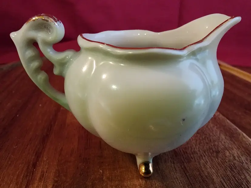 Vintage Porcelain Creamer with Gold Accents