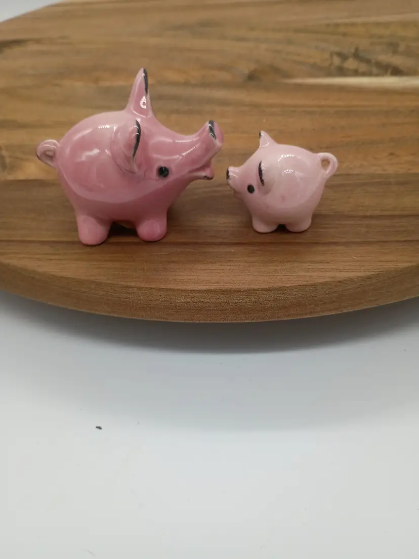 Vintage Goebel Pink Pigs Figurines W. Germany Set of 2 Good Luck Pigs