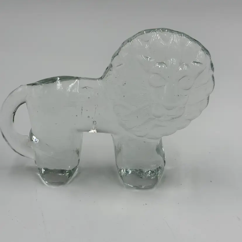 Bertil Vallien Kosta Boda Clear Art Glass Lion Vintage Figurine Zoo Series