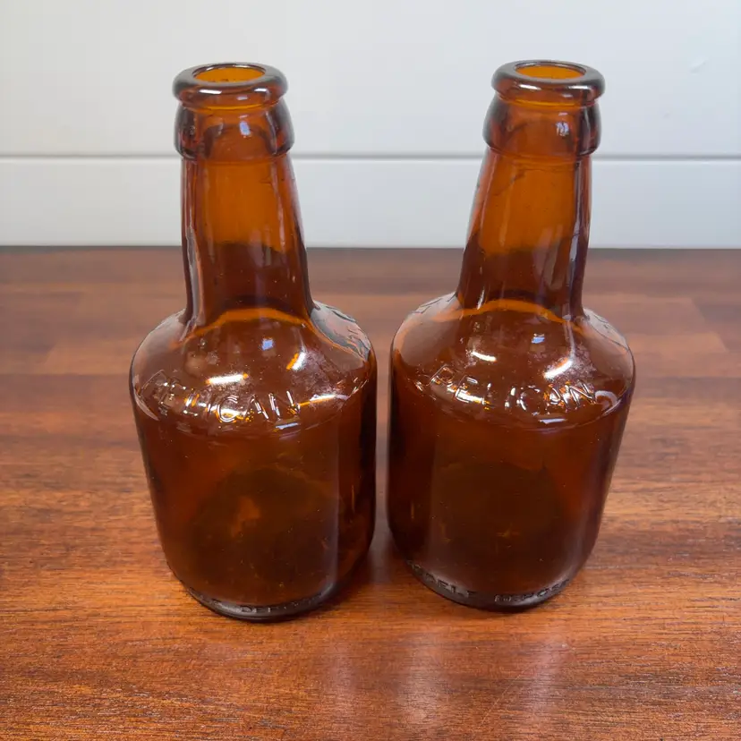 8 Ounce Blob Top Brown Glass Bottles
