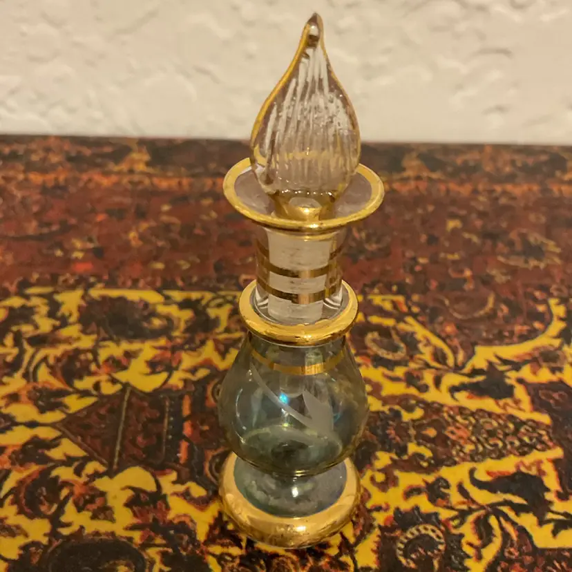 🎉Mini Egyptian Glass Perfume Bottle With Gold Trim