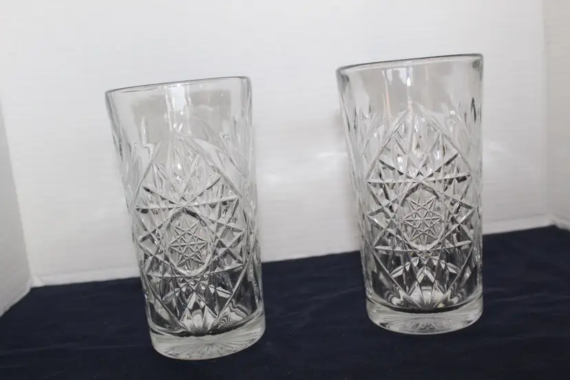 Vintage LibbeyHobstar Highball Iced Tea Water Goblet Glass Set of 2