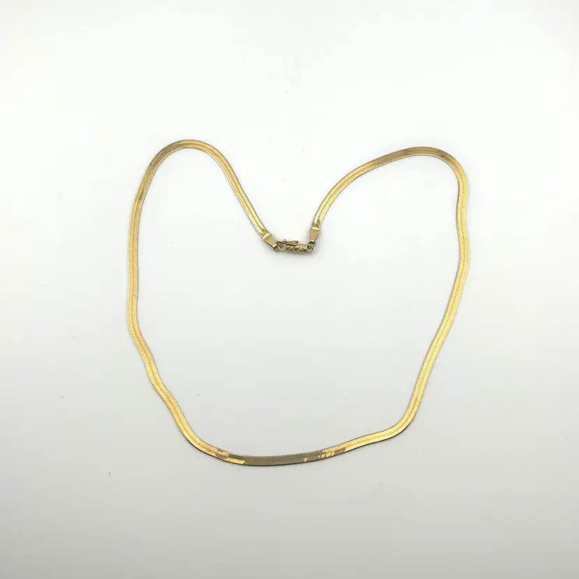 14K Gold Italian Herringbone Chain 19”