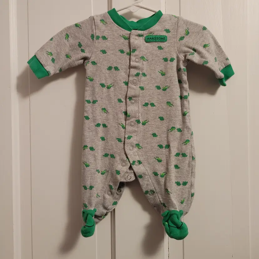 Kids- Brand: Carter's- Just One You. Size 3 Months. Frog onesie. Material- 100% cotton. No callouts.