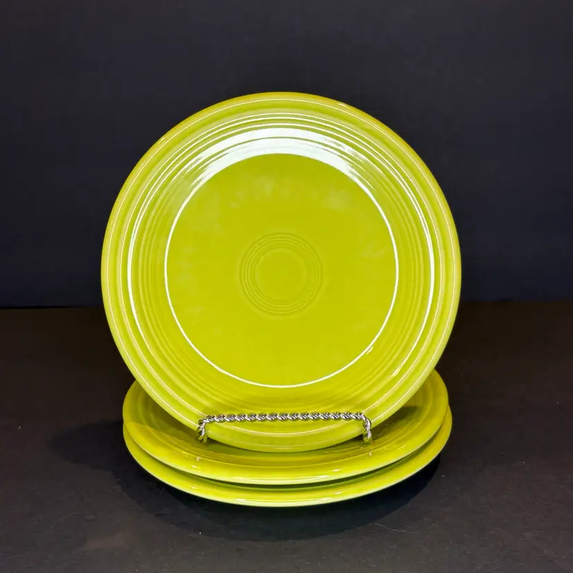 Fiestware Plates In Chartreuse Set Of 3
