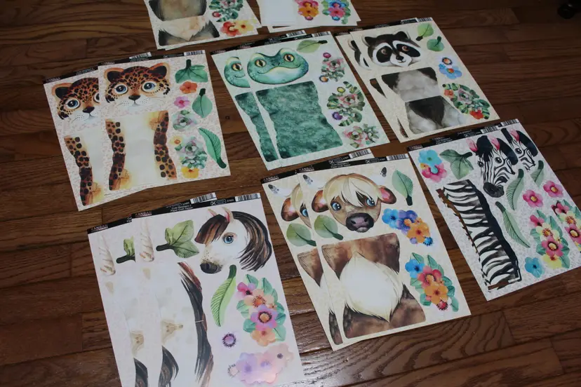 Cute Wobblers 2 Paper Craft Toppers by KANBAN - 16 Die-Cut Punch-Out sheets Total