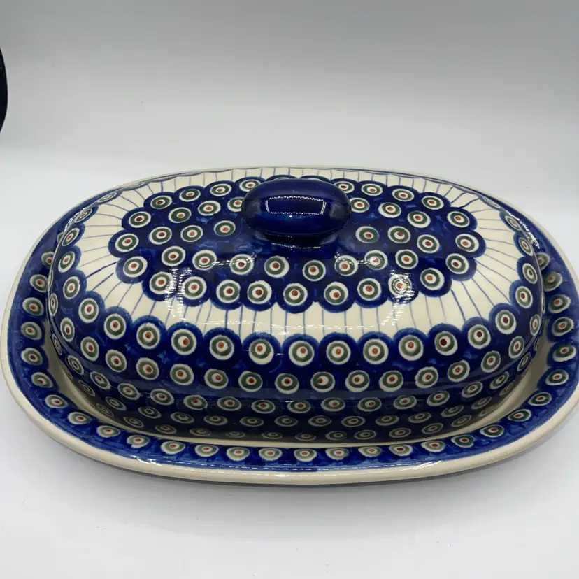 Boleslawiec Polish Pottery Covered 15" x 10" Casserole Dish Rare