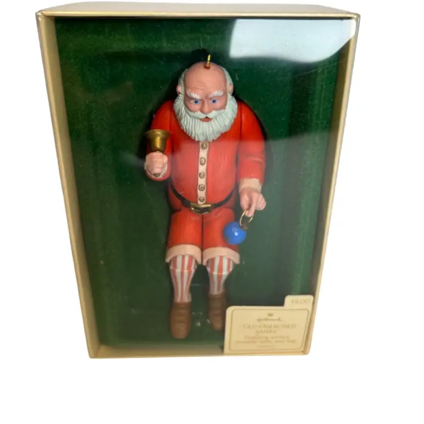 Vintage 1983 Hallmark Keepsake Jointed Old Fashioned Santa Ornament In Box 
6x4x2 Box Size