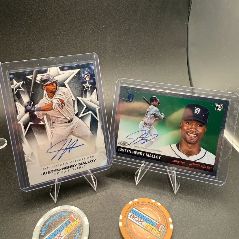 Justyn-Henry Malloy Two-card Rookie Auto Lot 2025 Topps Detroit Tigers