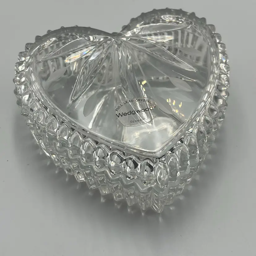 Wedgwood Crystal Heart Shaped Trinket Box- With Potpourri