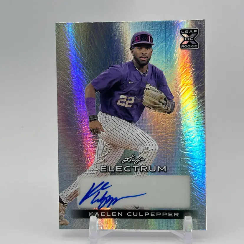 Kaelen Culpepper - 2024 Leaf Electrum Rookie Auto /5 - Minnesota Twins #2 Prospect (#29 Overall)