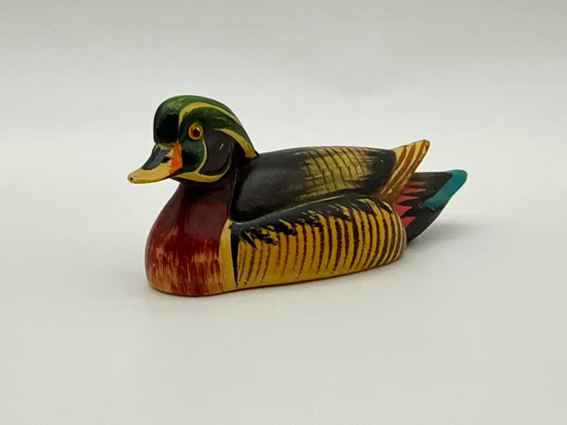 Anri Italy WOOD DUCK Wildlife Collection Hand Crafted Duck Decoy Miniature