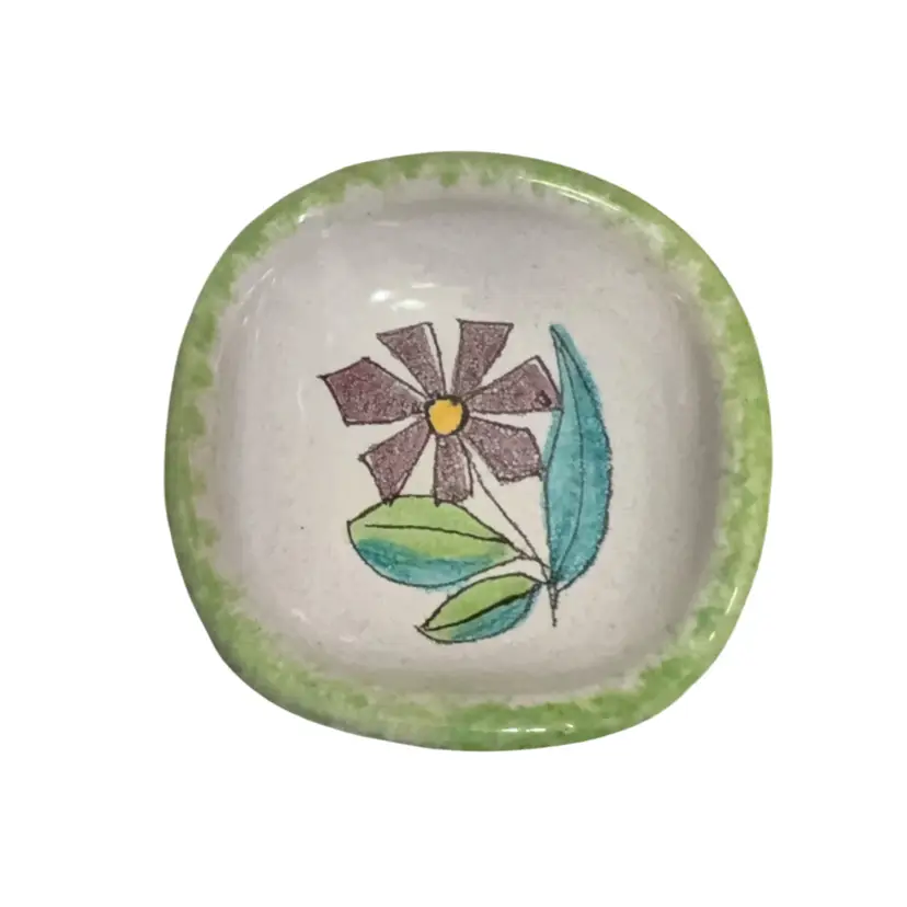Purple Floral Dish - Italy 5.25”
