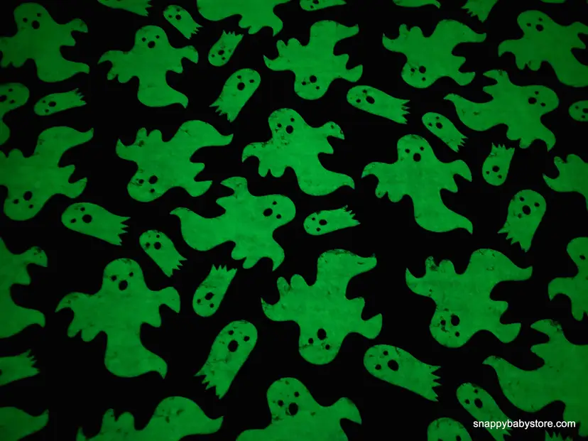 Ghost Glow in the Dark Flannel Fabric Remnant - 100% Cotton - Choose Size - Soft Craft & Quilting Fabric