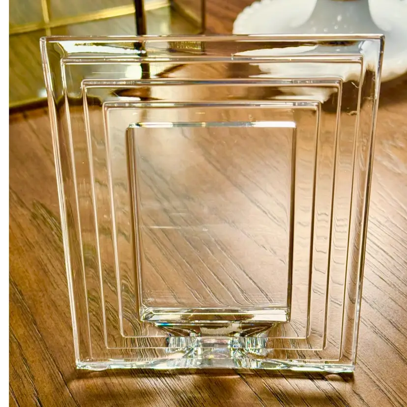 😻 6x5” Marquis by Waterford Contempra lead crystal photo frame made in Germany, w/modern stepped square design