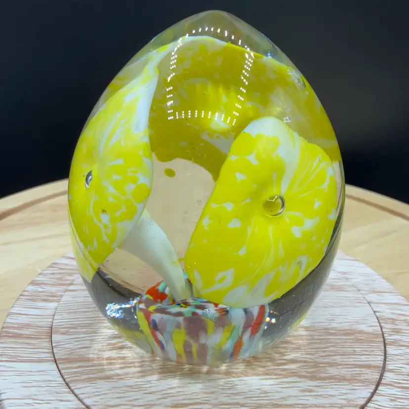 🐞Vtg Norcrest Japan hand-blown art glass paperweight 3”