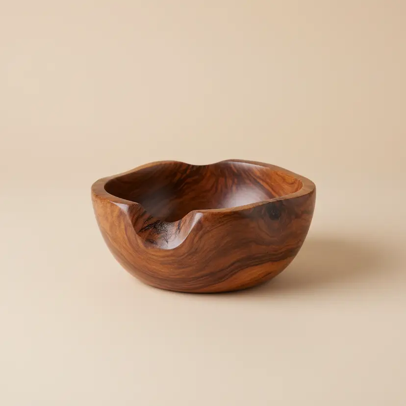 Hand-Crafted Wooden Bowl - Ships to Canada