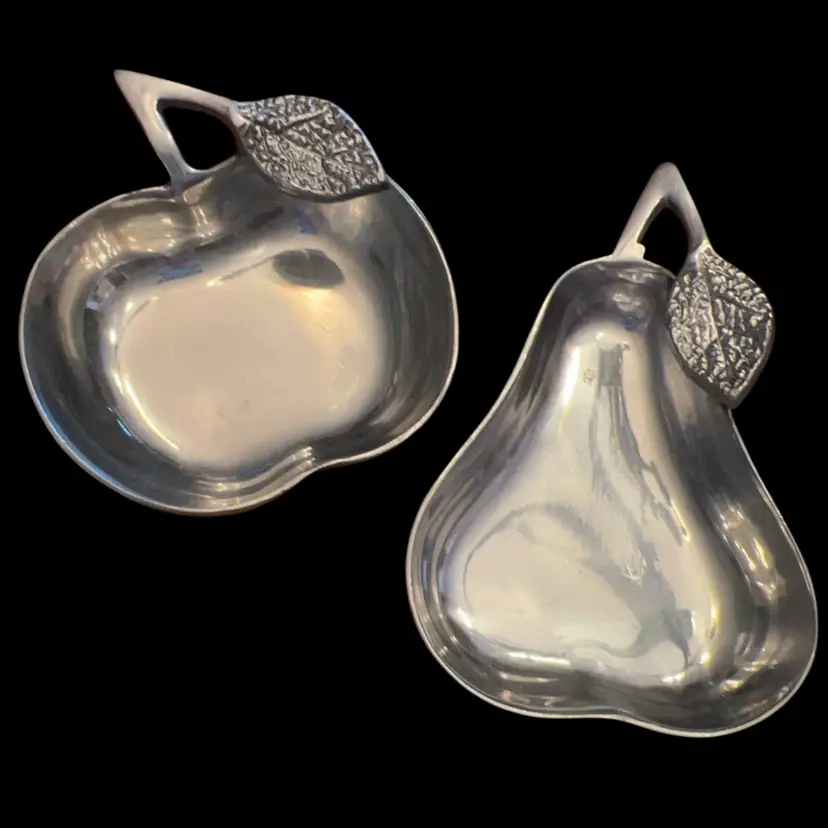 Apple & Pear Snack Bowl/ Metal Trinket Dish Pier One