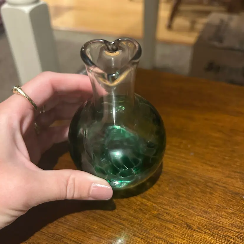 Blown Glass Heart Vase