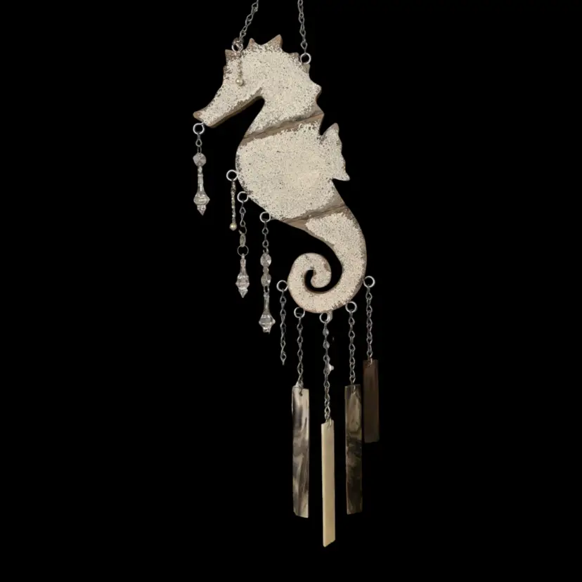 Pearl Seahorse Custom Created Art Windchime Designed By Me CllearlyUnique