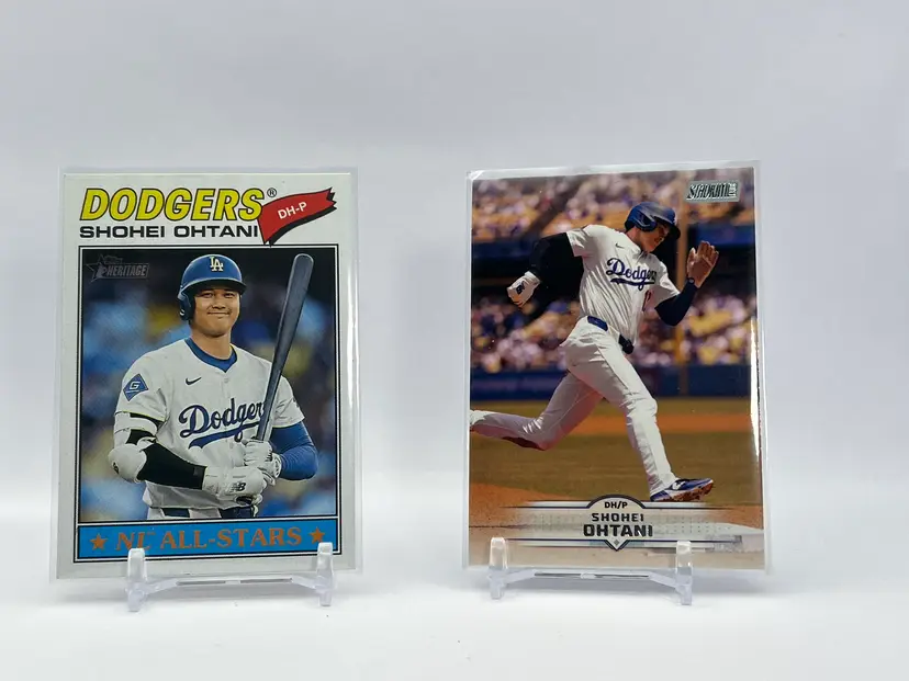 Shohei Ohtani 2-card Lot - 26 Heritage & 25 Stadium Club - Los