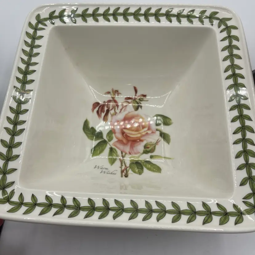 23-Portmeirion Botanic Roses Warm Wishes 8.5" Square Serving Bowl