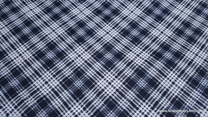 Black White Logan Plaid Flannel Fabric Remnant - 100% Cotton - Choose Size - Soft Craft & Quilting Fabric