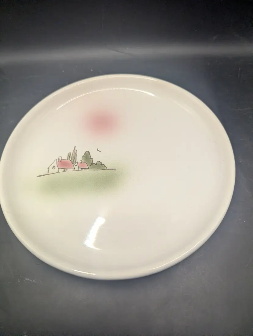 Vintage Faïencerie de Pornic "Village" Luncheon or Dessert Plate
