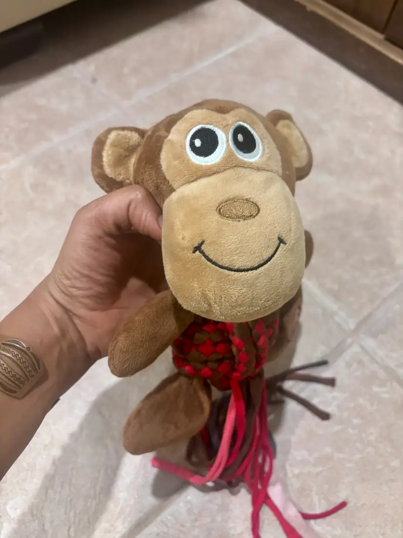 Cheerful Monkey Plush Dog Toy