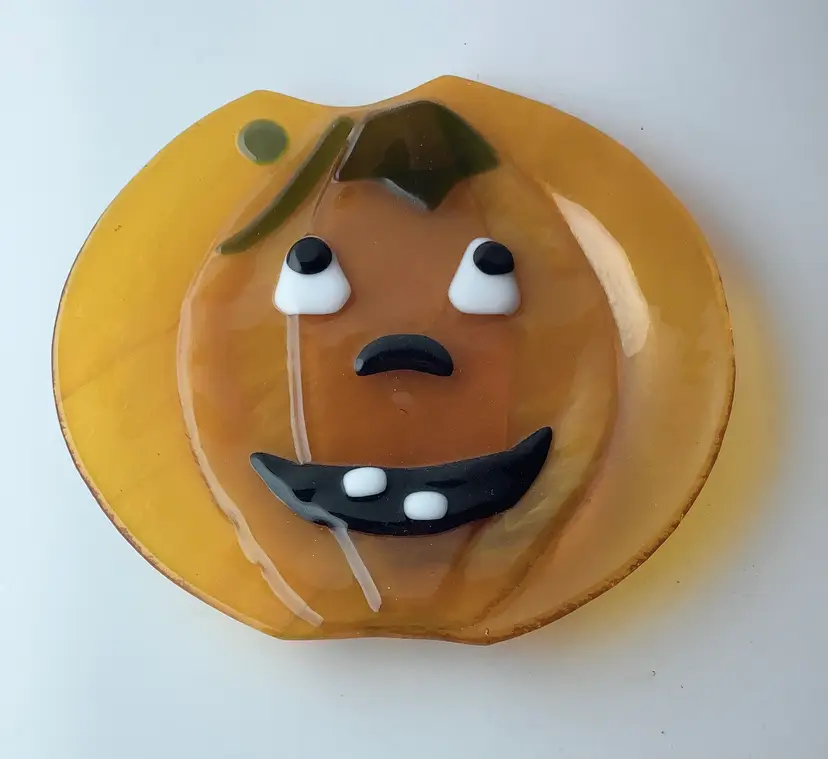 Fused Glass Pumpkin Plate