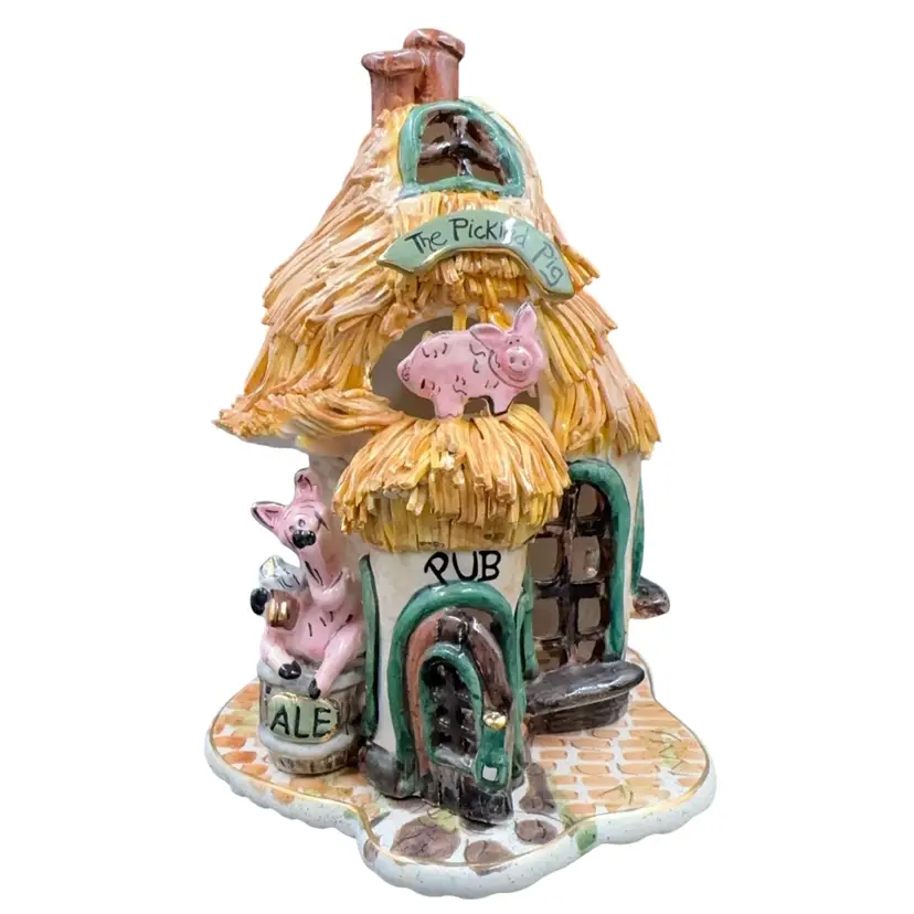 Vintage 2003 Blue Sky The Pickled Pig Pub Mint Clayworks, Heather Goldminc