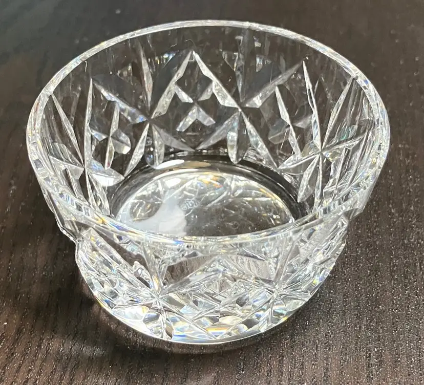 VTG Waterford Heavy Diamond Fan Pattern Lead-crystal Bowl Dish Salt Cellar Marked