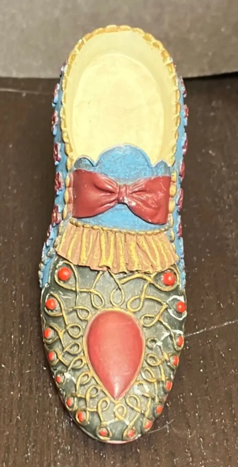 VTG Miniature Resin Blue Brown Shoe