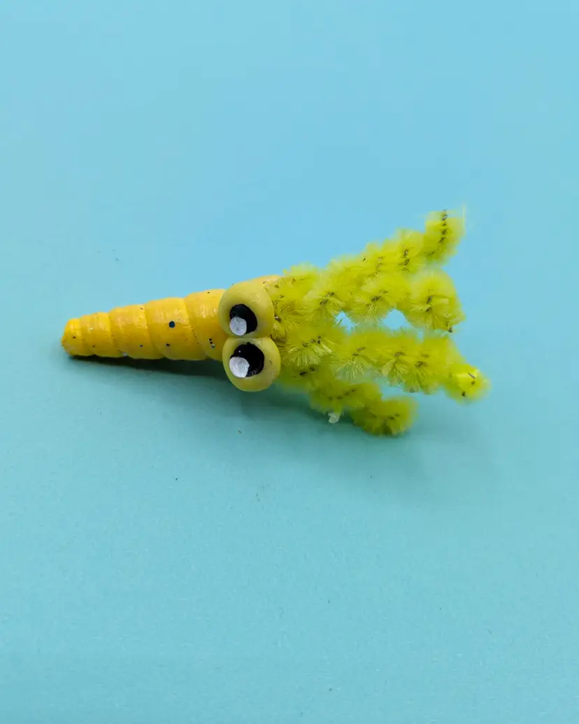 Yellow Squid Pin with Glitter Sparkles