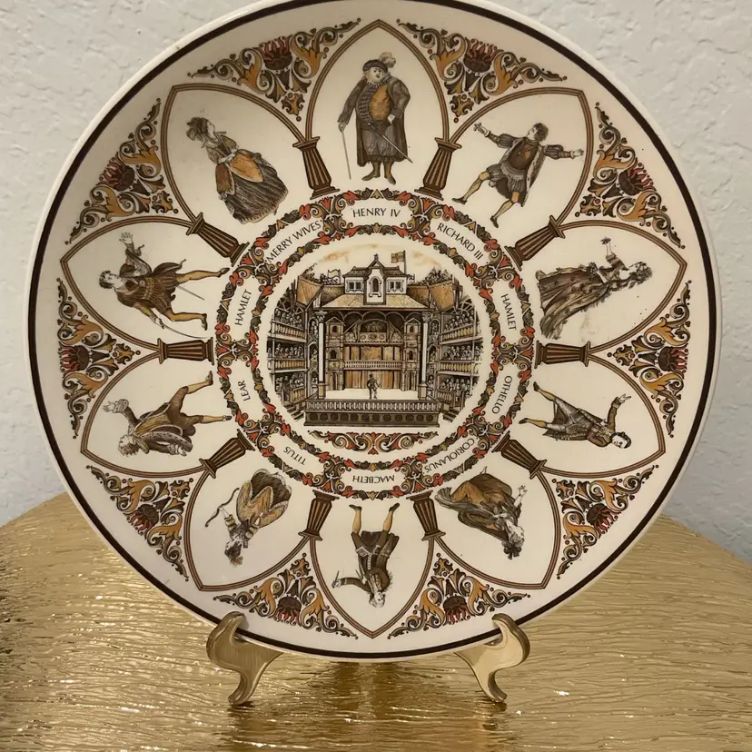 Vintage “All The World’s A Stage” Shakespearean Theater Plate -10” Dia