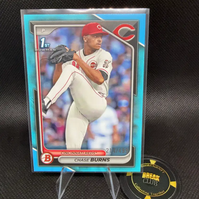 Chase Burns 2024 Bowman Draft 1st Sky Blue /499 Cincinnati Reds Paper