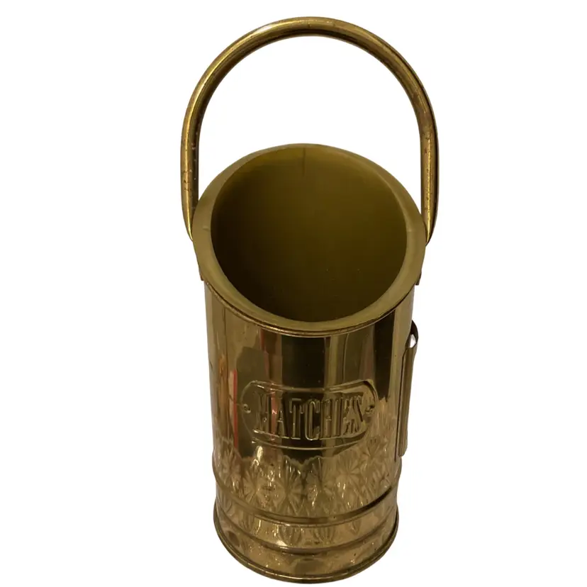 Teleflora Brass Match Holder - Coal Scuttle Design
