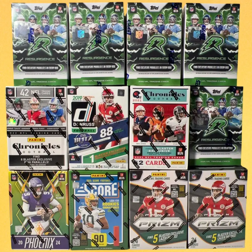2019-2025 Topps & Panini Football 12 Blaster Box Mixer Live Team Rip #2 MBB2011 (stacked shipping)