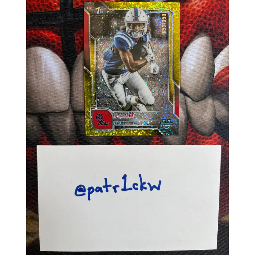 Cayden Lee Ole Miss 2025 Bowman Chrome University Yellow Mini Diamond /350 Mississippi