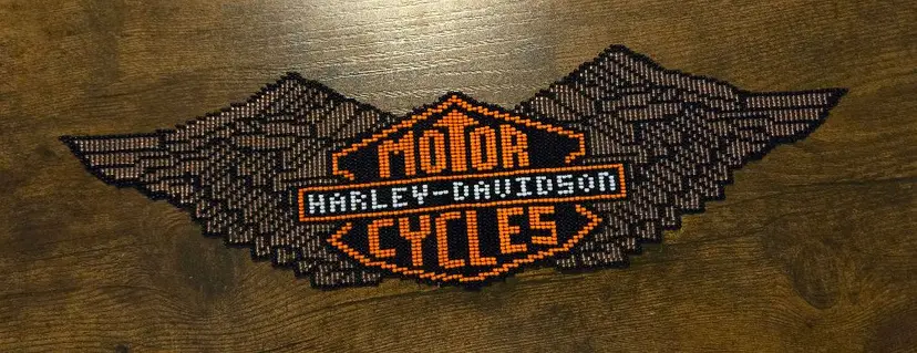 Large Beaded Harley Davidson Patch
