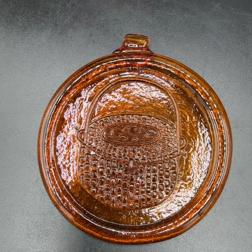 Amber Pressed Glass Suncatcher