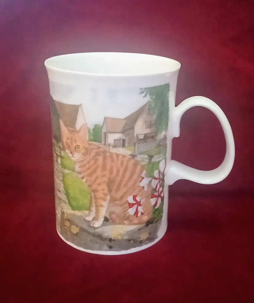 Dunoon Farmyard Cats Mug Richard Partis Fine Bone China Tabby Cat Farm England VGC