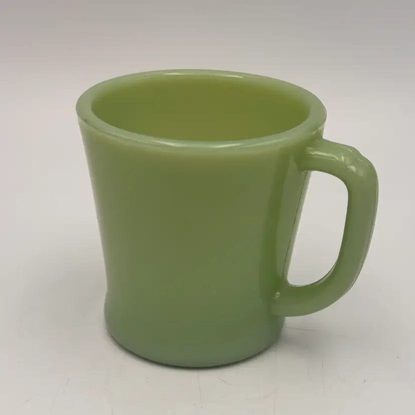 Vintage Oven Ware Fire King Made in USA Jadeite Green D-Handle Coffee Mug Drinkware