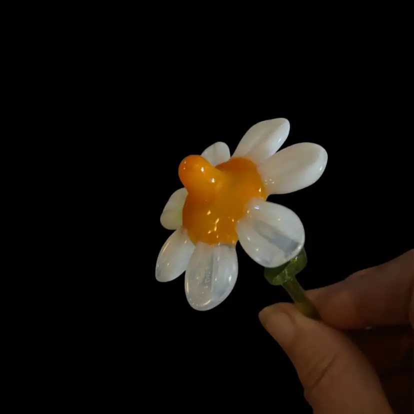 #65- Just In From Ukraine 9 Inch Hand Blown Glass Flowers As Pictured