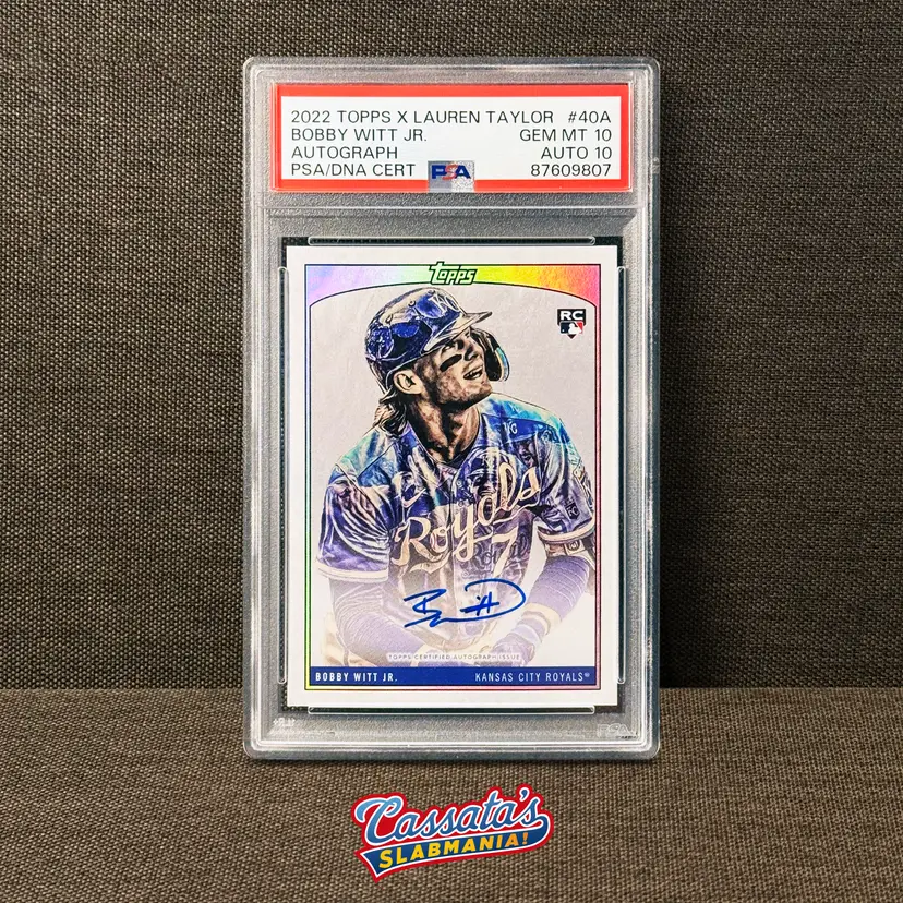 Bobby Witt Jr: 2022 Topps X Lauren Taylor, Autograph / #40A / PSA 10 / Auto 10