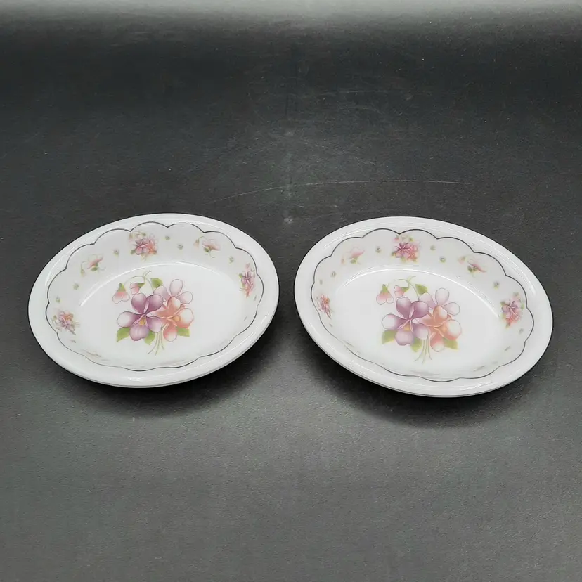 Mini Floral Oval Melamine Dishes Set of 2