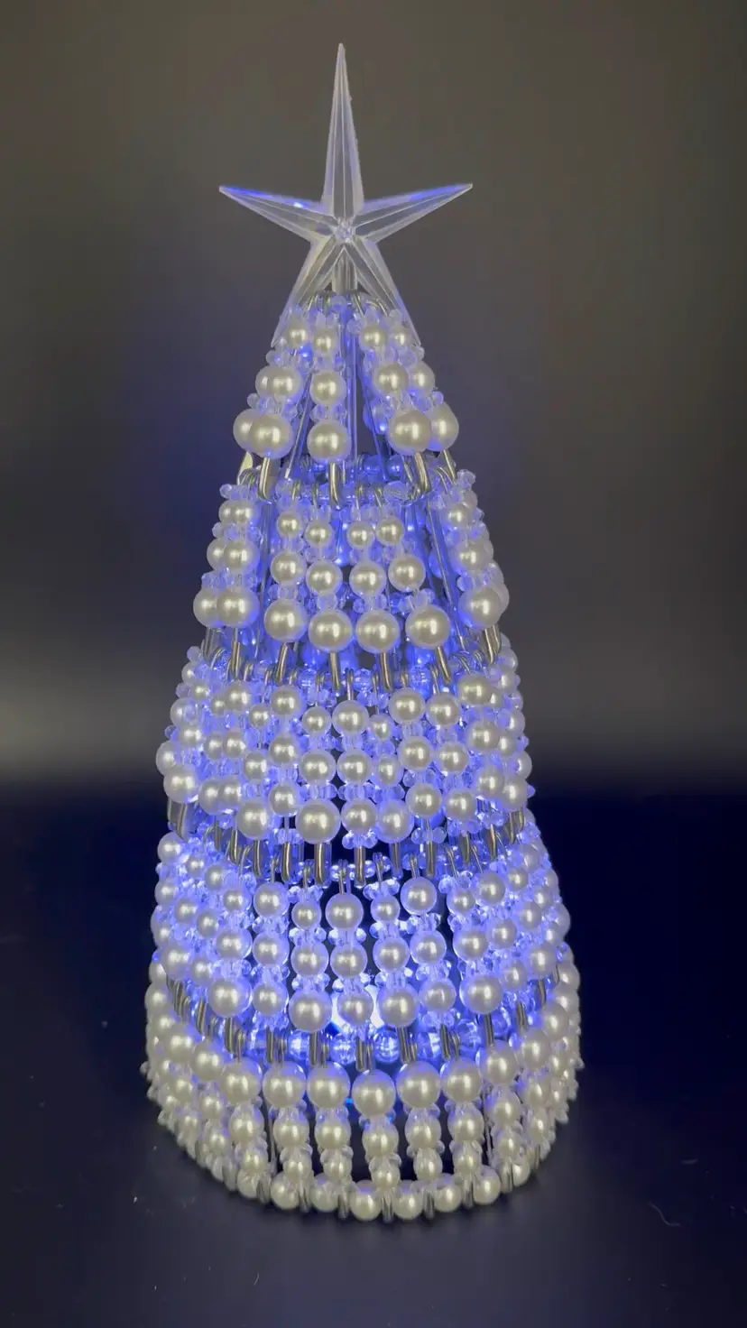 Handmade By Me! Pearly White Safety Pin Tree 9.75”