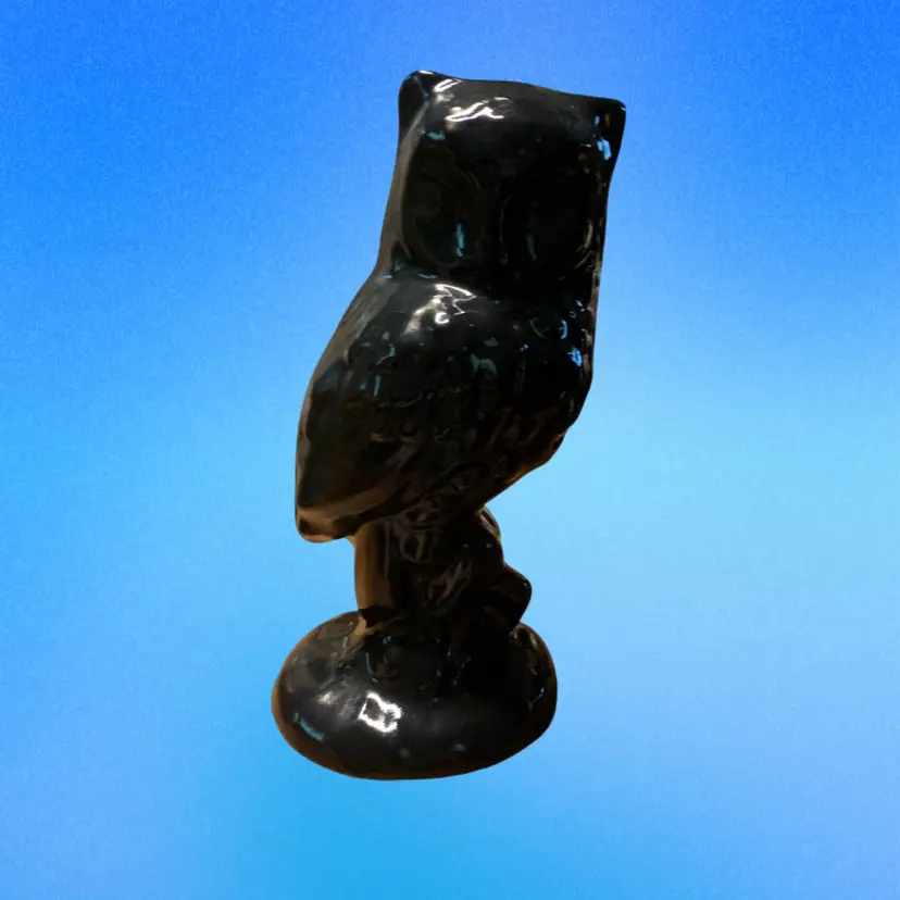10. Vintage Black ceramic owl.
